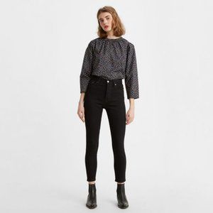 Levi's Black Wedgie Skinny Black Button Fly Jeans 28" NWT